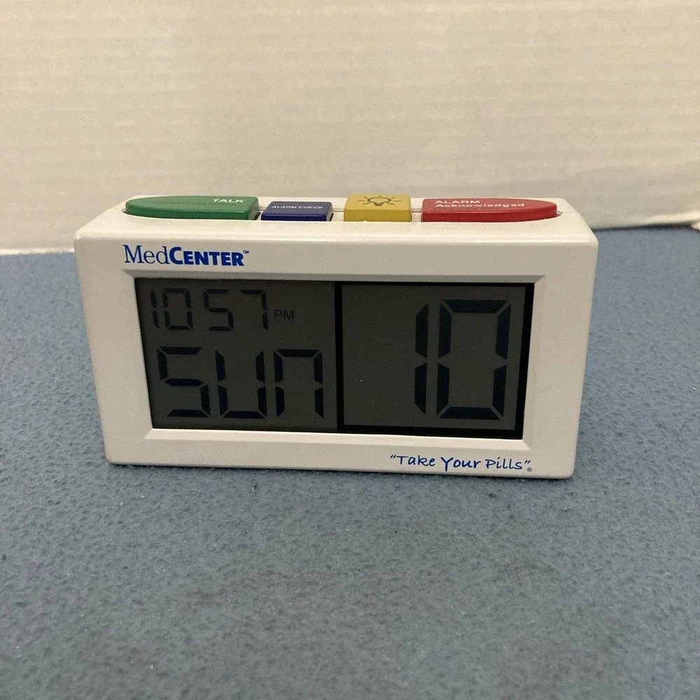 The MedCenter System Multicolor Alarm/Reminder Clock w/4 Alarms - Tested/Works